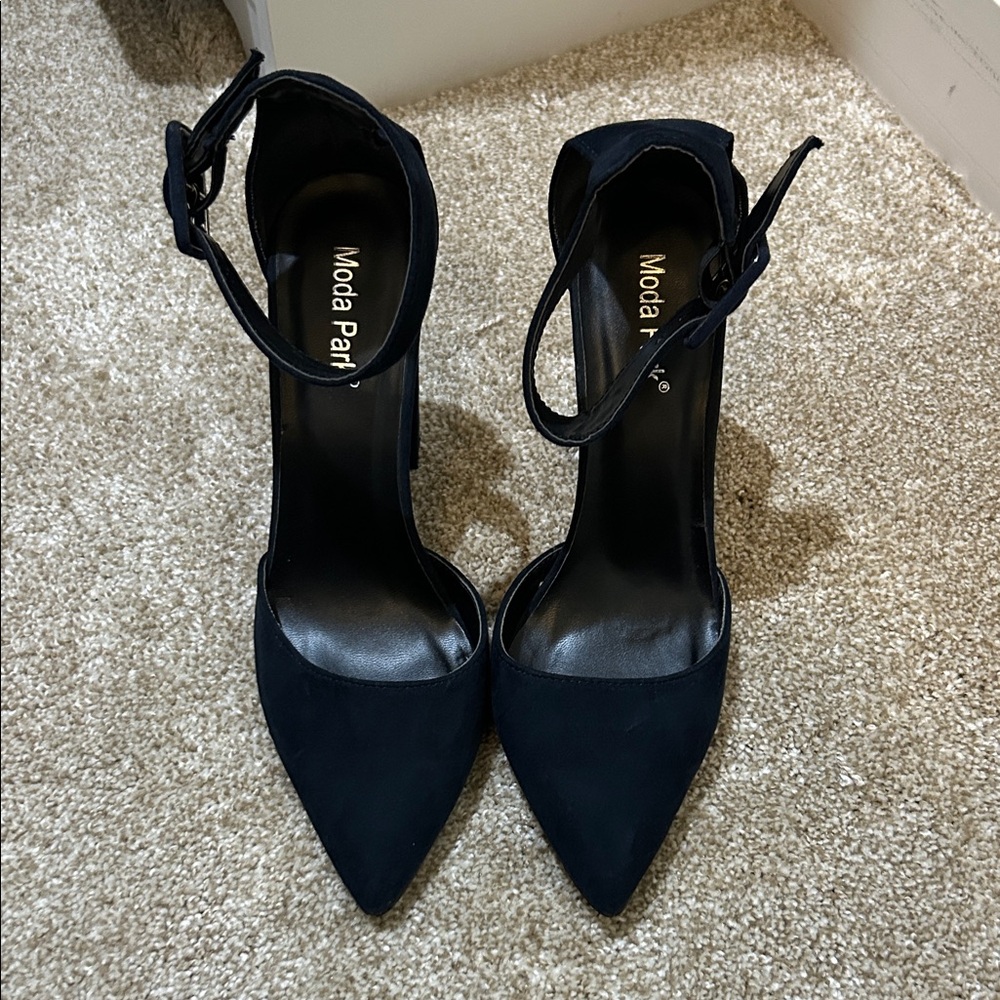 Women's dark navy Ankle Strap Heels